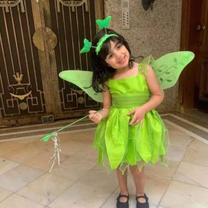 Disfraz inspirado en Campanilla, vestido de duendecillo para Halloween, atuendo para fiesta de cumpleaños, vestido de hada para niñas, vestido de hada para niñas pequeñas, vestido de Peter Pan,