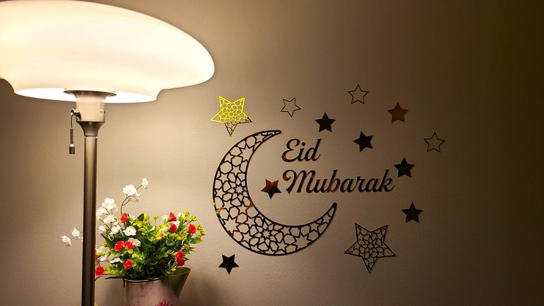 Ramadan and Eid Islamic Wall Decor: Moon and Mubarak Acrylic Sign ...