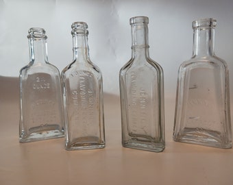 Antigue Vintage Jenning's Flavoring Extract Bottles (1890s-1930s)