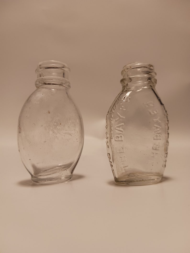 Vintage Bayer Aspirin Glass Bottles, Early 1900s Etsy
