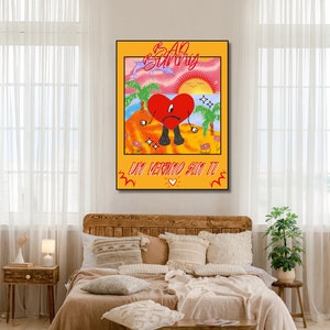  SNipsa Bad Poster Bunny EL ÚLTIMO TOUR DEL MUNDO Album Cover  Canvas Poster Wall Art Decor Print Picture Paintings for Living Room  Bedroom Decoration Frame-style20x30inch(50x75cm): Posters & Prints