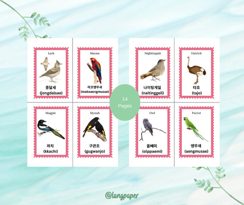 Korean Flashcards Printable Learn Korean Basic Korean - Etsy