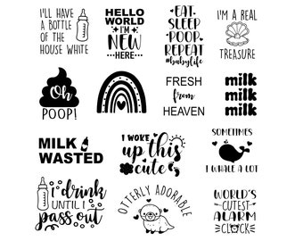 Baby Shower Onesie Iron-On Decals: DIY Decorating Station