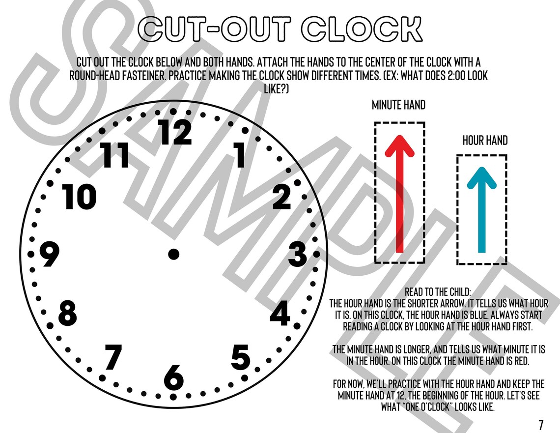 Telling Time Unit Study and Activity Set, Learn to Read a Clock, Tell