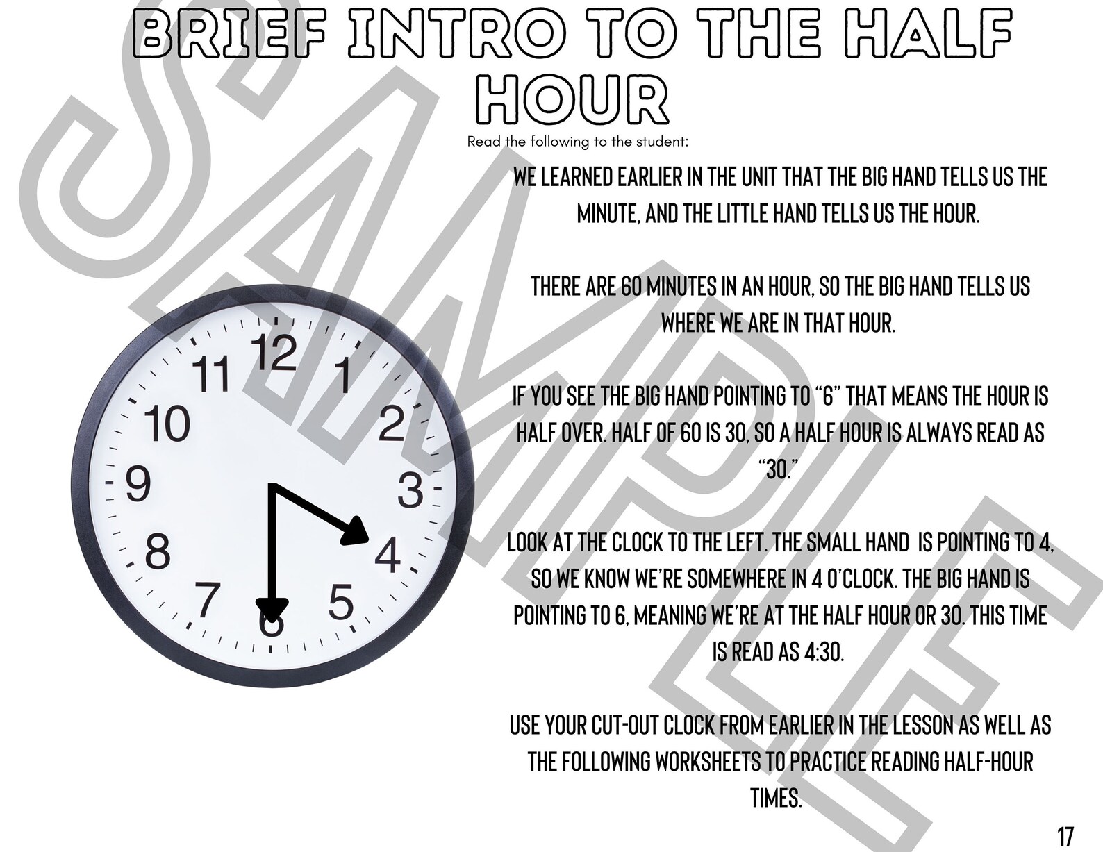 Telling Time Unit Study and Activity Set, Learn to Read a Clock, Tell