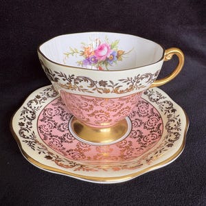 Vintage EB Foley Pink Teacup And Saucer Bone China England