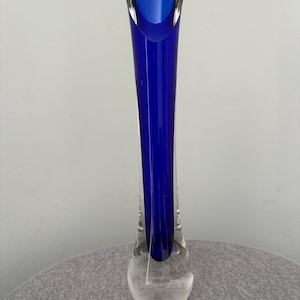 Cobalt Blue Teardrop Art Glass Vase