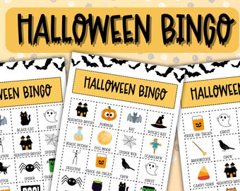 Gioco del Bingo di Halloween • Attività di Halloween per bambini e adulti • Download digitale • Stampabile