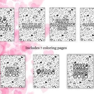 Galentine's Day Coloring Pages for Adults • Valentine's Day • Digital ...