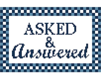 Digitale download van Asked and Answered Needlepoint
