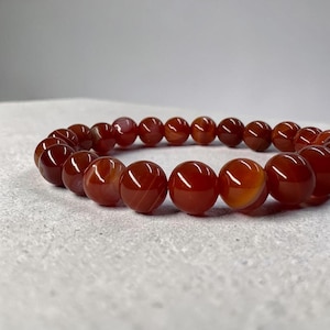 Pulsera de cornalina, joyería energética de cristal para motivar, piedra curativa del chakra raíz.