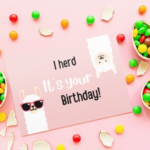 Funny Llama Birthday Card, Digital Download, Printable Birthday Card ...