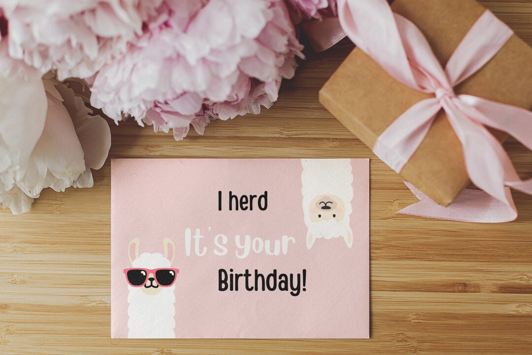 Funny Llama Birthday Card, Digital Download, Printable Birthday Card ...
