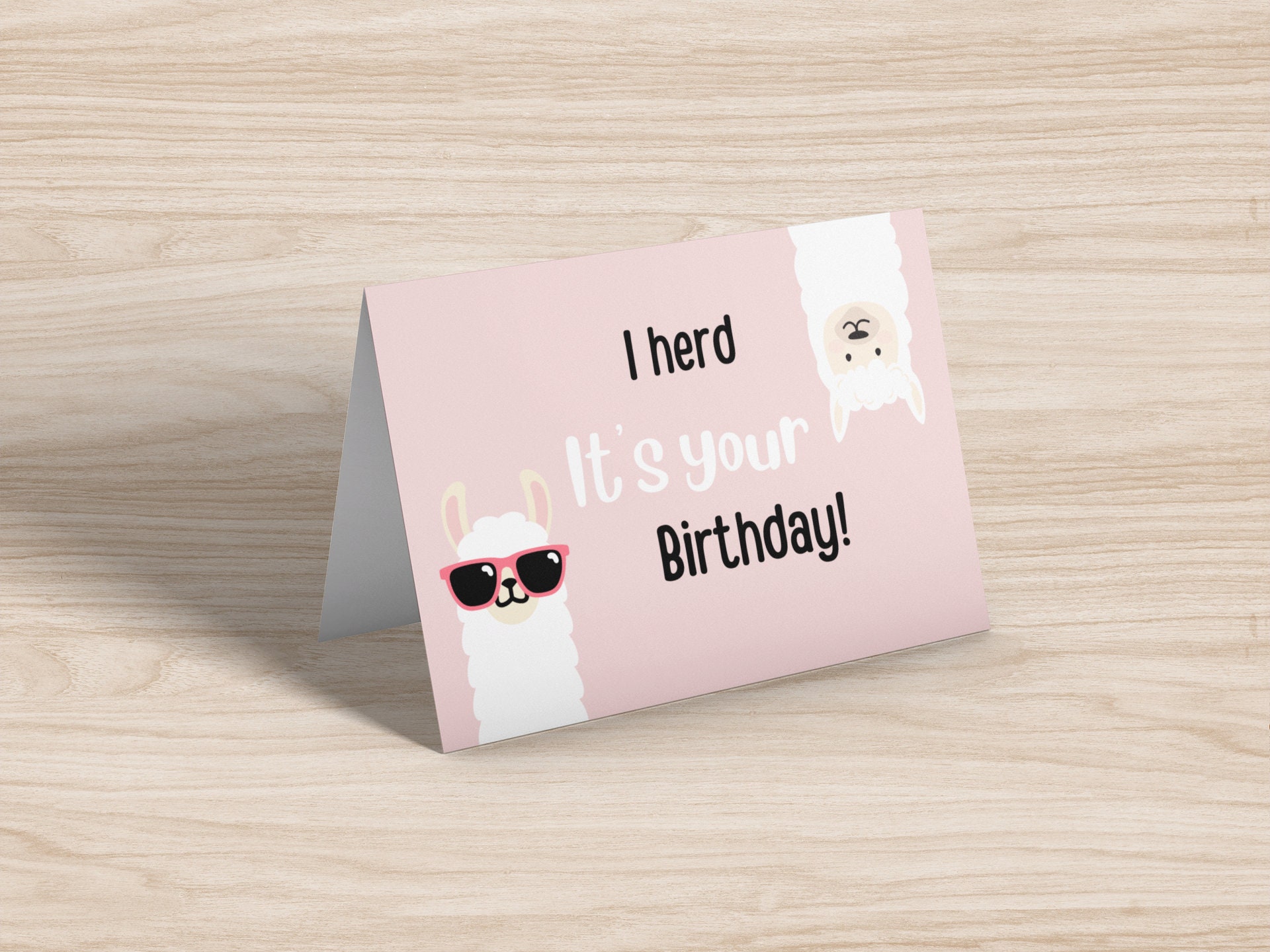 Funny Llama Birthday Card, Digital Download, Printable Birthday Card ...