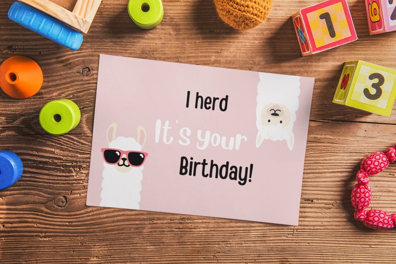 Funny Llama Birthday Card, Digital Download, Printable Birthday Card ...