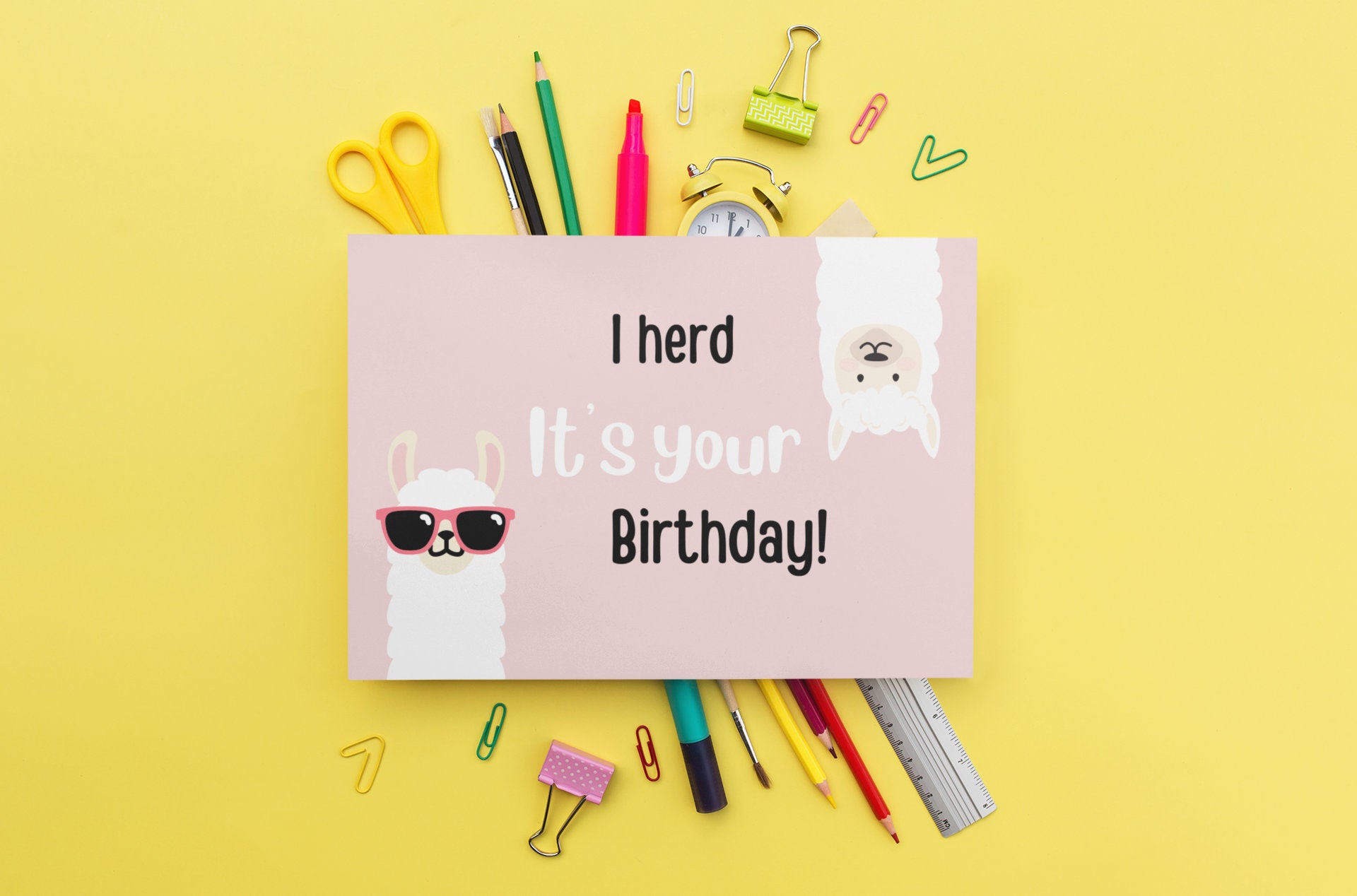 Funny Llama Birthday Card, Digital Download, Printable Birthday Card ...