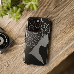 Curls & Royalty iPhone Case – Platinum Afro Queen Tough Cover, Protective Phone Case, Black Girl Magic Gift for Her