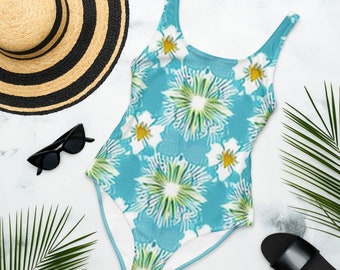 Stylish Floral Print One-Piece Swimsuit, Women's Beachwear, Summer Fashion, Floral Bathing Suit