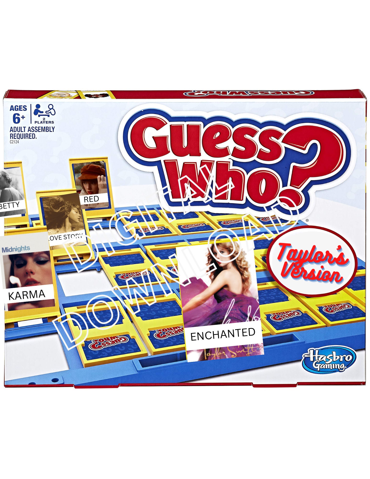 Taylor Swift Guess Who Downloadable Template - Etsy