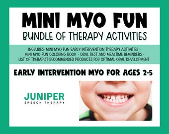 Mini Myo Fun Bundle: Early Intervention Myofunctional Therapy Activities Oral Motor Speech