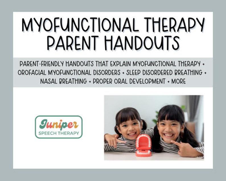 Myofunctional Therapy Parent Handouts Myo OMT Etsy