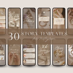 Small Business Instagram Story Templates, Jewelry Business Social Media Templates, Aesthetic Instagram Bundle, Editable Canva Template