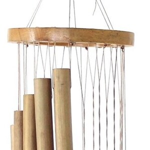 Handgemachtes spiralförmiges Windspiel Klangspiel aus feinem Bambus Holzklangspiel