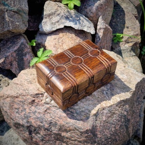 Handmade wooden chest made of mango wood, treasure chest, wooden box, carved wooden box, storage box
