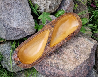 Handgefertigte Obstschale aus Mangoholz ca. 40 cm Deko Schale aus Holz Aufbewahrung Dekoschale Holzschale