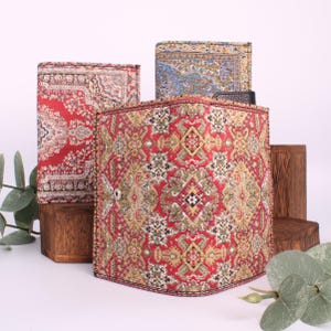 Handmade oriental wallet, purse, coin purse, bag, billfold, boho wallet, clutch, leather, fabric, Persian image 5