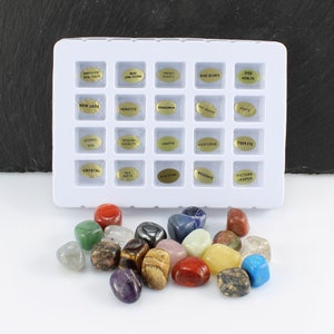 Edelsteinsammlung 20 Edelsteine im Blisterpack Trommelstein Trommelsteinsammlung