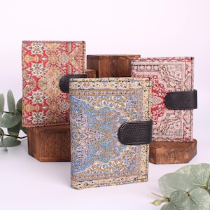 Handmade oriental wallet, purse, coin purse, bag, billfold, boho wallet, clutch, leather, fabric, Persian image 1