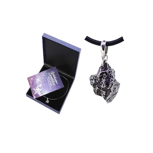 Cadeauset echte vallende ster meteoriet hanger met ketting en certificaat in geschenkverpakking als cadeau voor een geboorte, doop, geluksbrenger