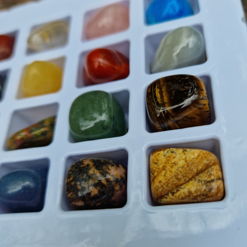 Edelsteinsammlung 20 Edelsteine im Blisterpack Trommelstein Trommelsteinsammlung