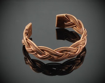 geflochtenes Armband aus Kupfer, Armreif, Kupferschmuck