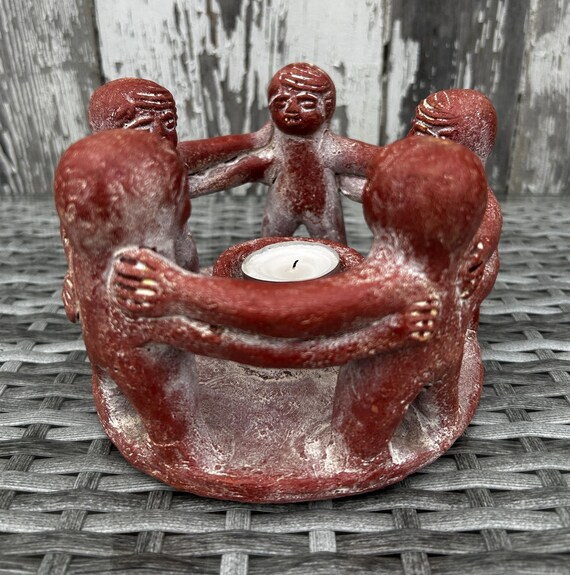 Budawi Freundeskreis Aus Terrakotta – Handgemacht In Mexiko, Teelichthalter & Symbolisches Geschenk Für Familie & Freunde