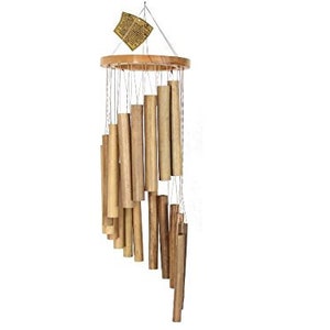 Handgemachtes spiralförmiges Windspiel Klangspiel aus feinem Bambus Holzklangspiel