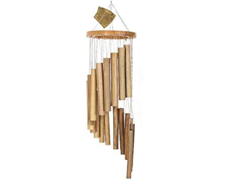 Handgemachtes spiralförmiges Windspiel Klangspiel aus feinem Bambus Holzklangspiel