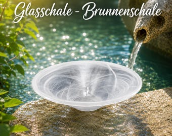 Glasschale Brunnenschale weiß rund Ø 35 cm für Nebler und Zimmerbrunnen Ersatzschale Edelsteinbrunnen Obstschale