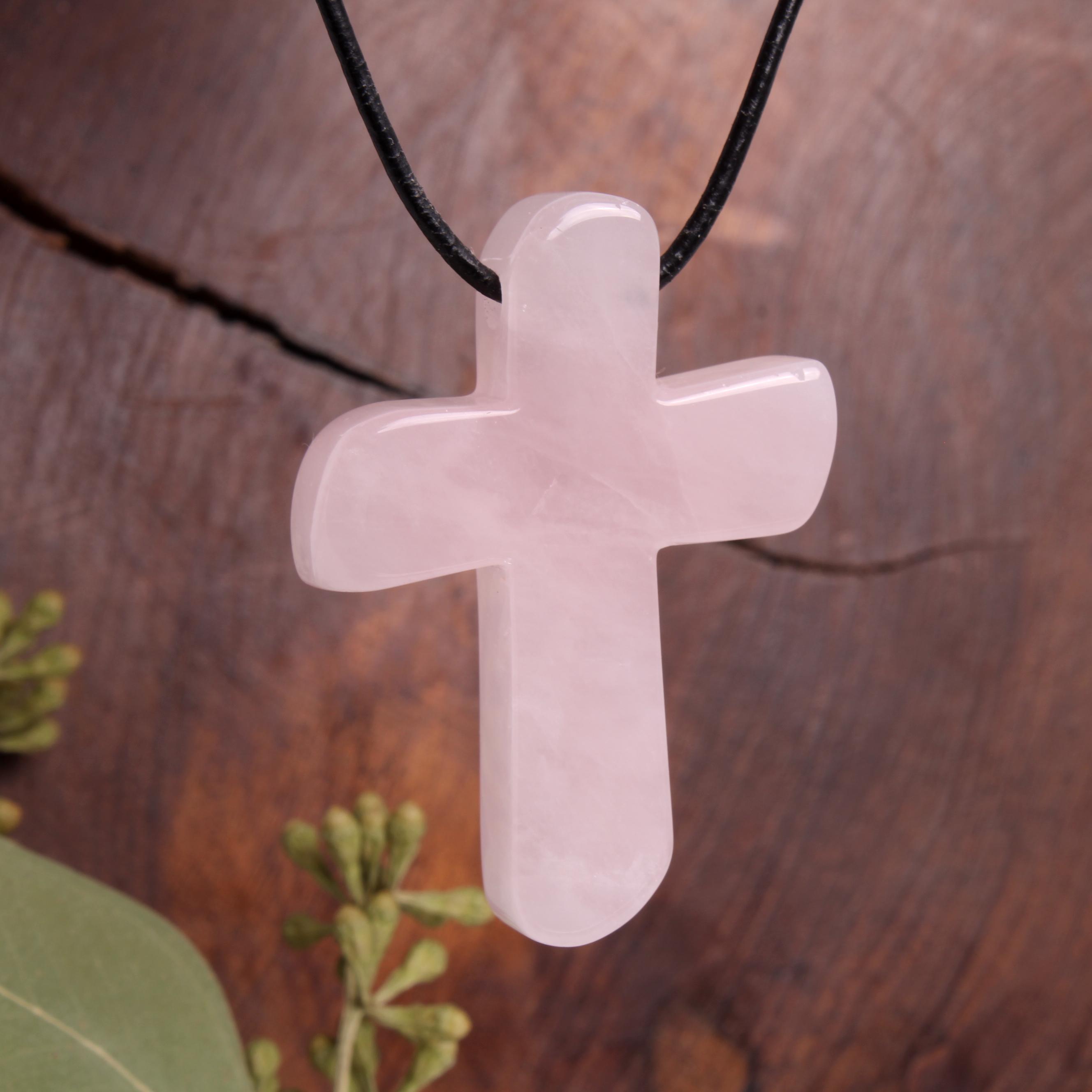 Collana Ciondolo Croce In Agata Naturale / Pietre Preziose AAA &ndash; Placcato Oro, 45cm