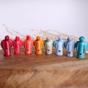 kleine Engel Deko Figur Schutzengel Engelsfigur Handschmeichler Taschenengel aus Speckstein in 7 Farben handgefertigt und handbemalt