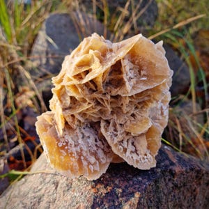 Escultura decorativa de gran tamaño: Rosa del desierto | Rosa del desierto de Marruecos | Escultura de piedra natural | 13 cm