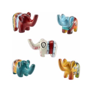 Elephant figure lucky elephant made of soapstone in various designs handmade and hand-painted