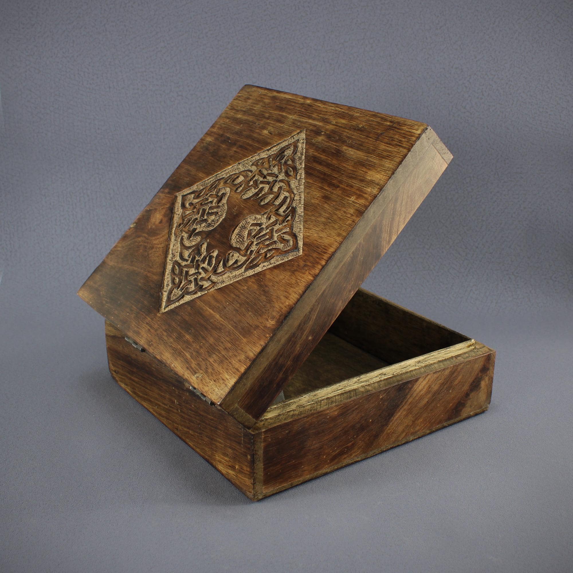 Handmade Wooden Box Made of Mango Wood, Motif Tree of Life