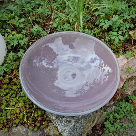 Glas Brunnenschale Ø 40 cm – lila Dekoschale für Zimmerbrunnen Nebler Obst oder Deko – runde Glasschale als Brunnenbasis oder Wohnaccessoire