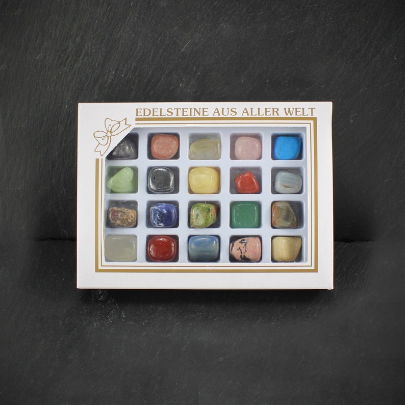 Edelsteinsammlung 20 Edelsteine im Blisterpack Trommelstein Trommelsteinsammlung