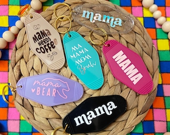 Retro Motel Acrylic Mama Keychain - Mother's Day Gift
