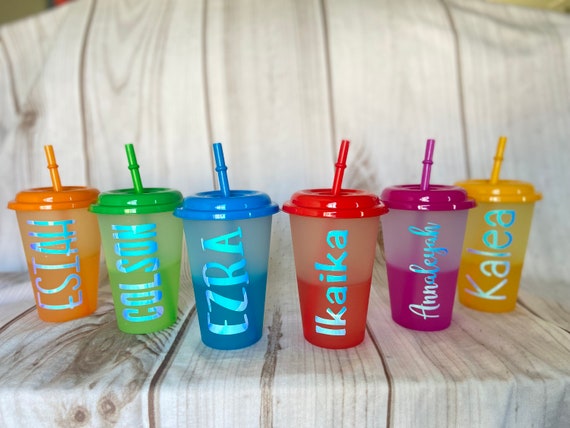 Kids Party Cups Personalized, Kids Party Favors, Birthday Party Cups,  Plastic Cups Personalized, Cups With Straws and Lids, Toddler Cups 