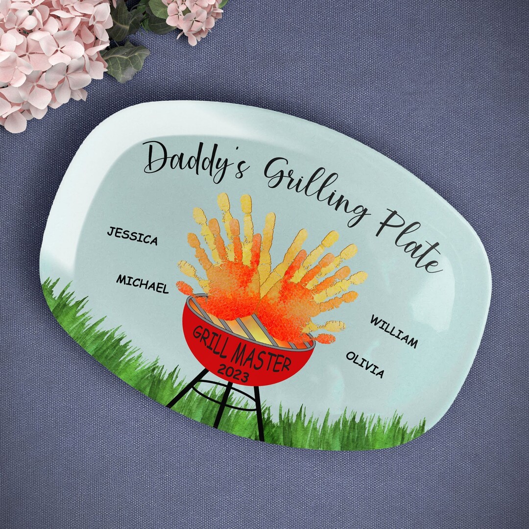 Personalized Dad Platter Daddy's Grilling Platter Custom Etsy