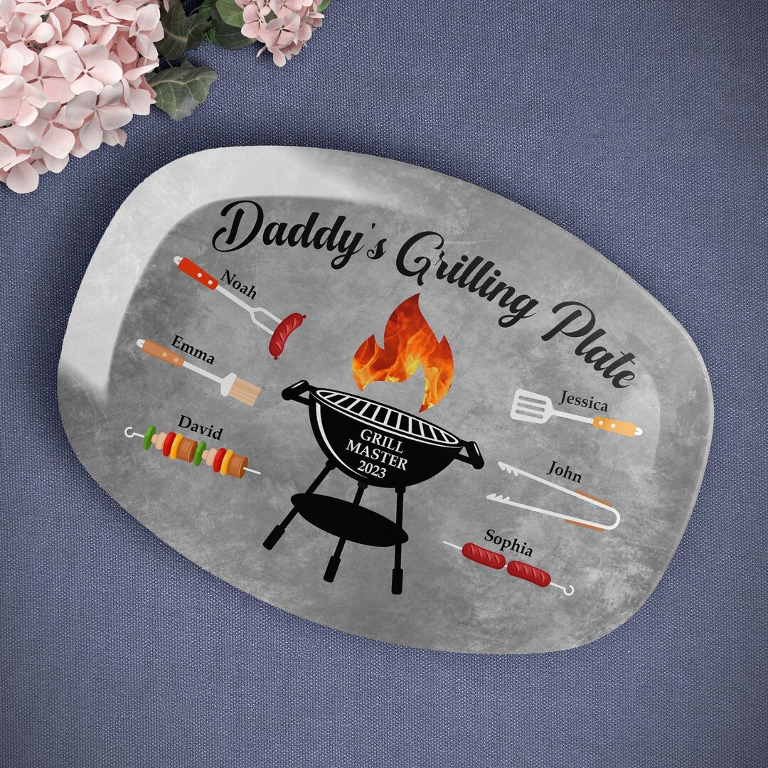 Personalized Dad Platter Daddy's Grilling Platter Custom Etsy